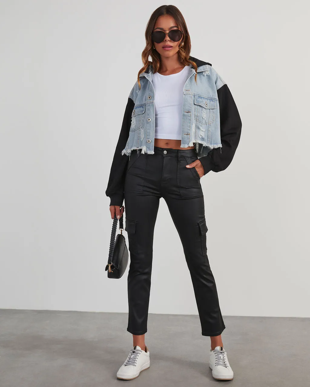 Maxed Out Denim Contrast Hooded Jacket