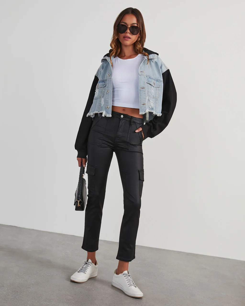 Maxed Out Denim Contrast Hooded Jacket