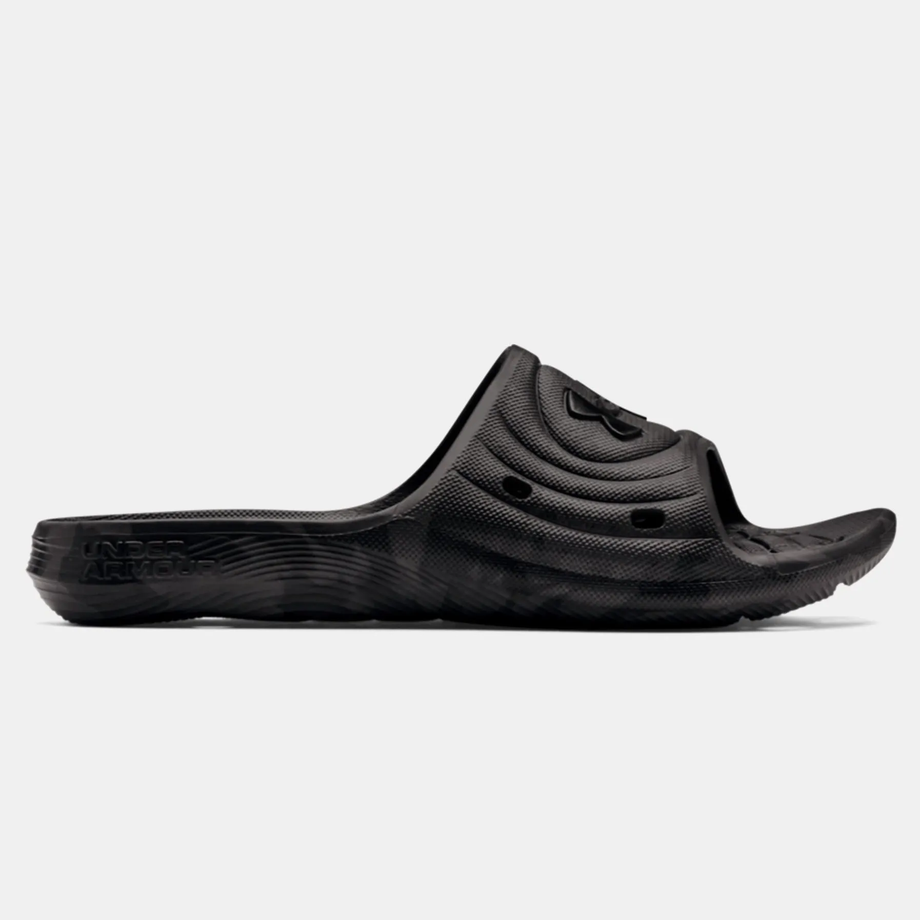 Men's Under Armour Locker IV Shower Slides (Black/Grey Camo)(3024449-002)