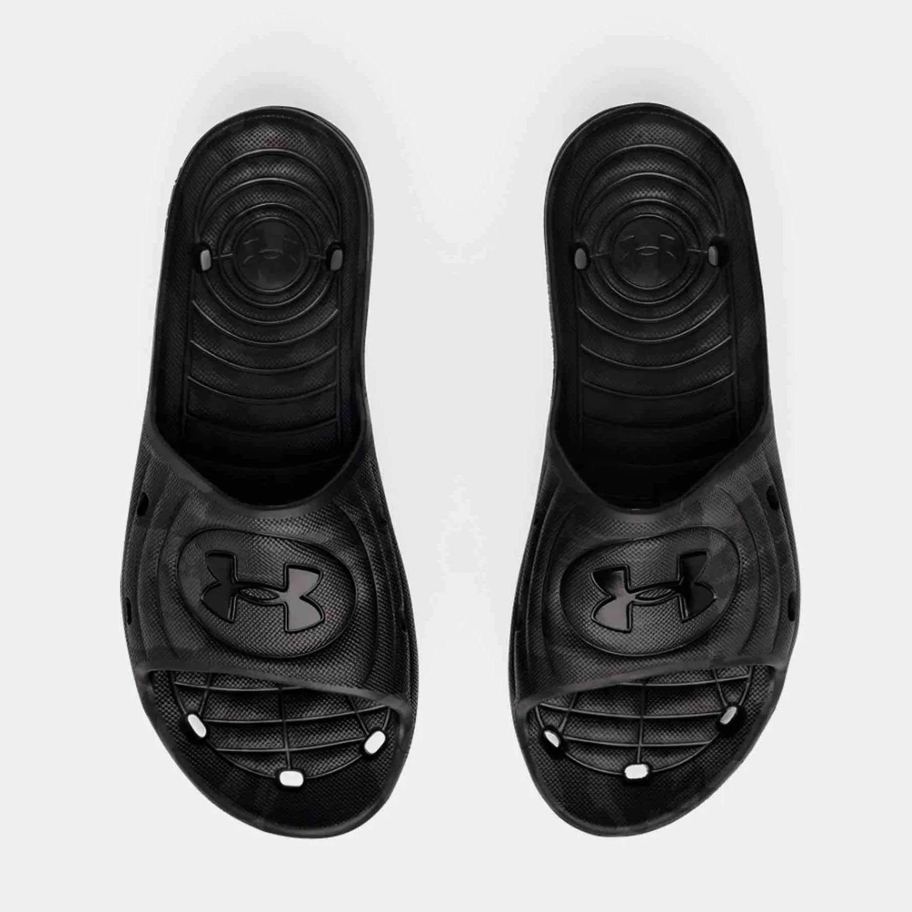 Men's Under Armour Locker IV Shower Slides (Black/Grey Camo)(3024449-002)