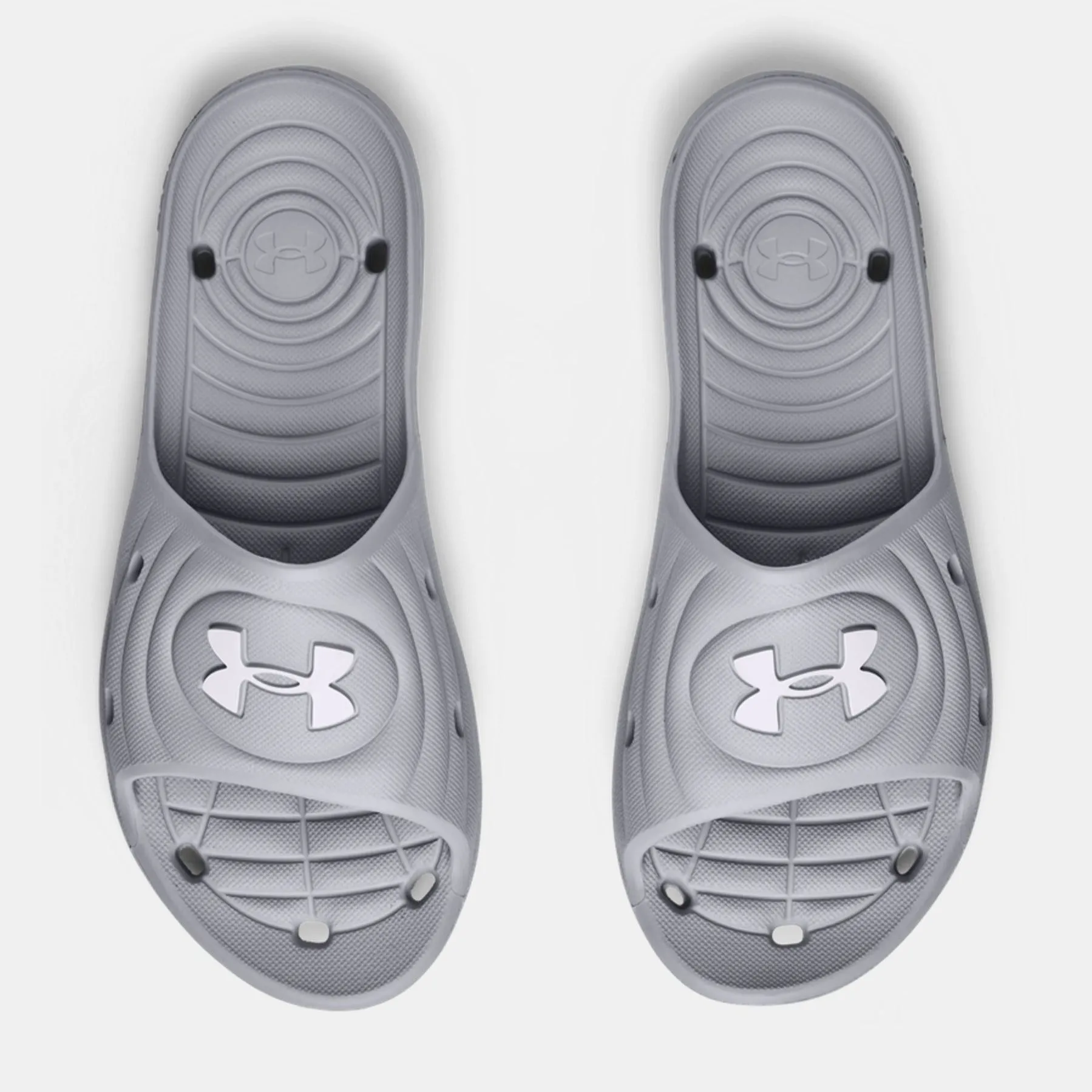 Men's Under Armour Locker IV Shower Slides (Mod Gray/White)(3023758-100)