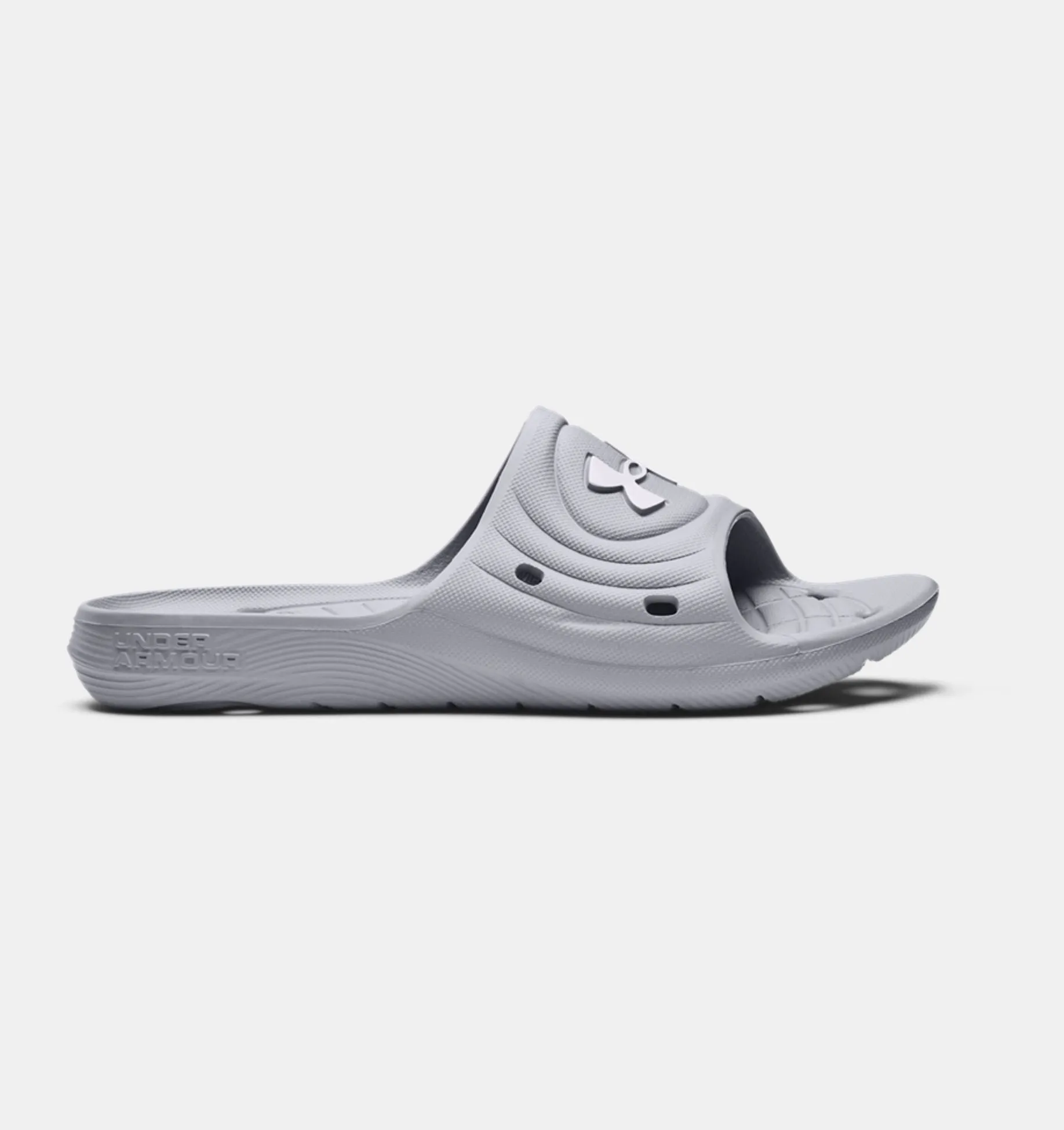 Men's Under Armour Locker IV Shower Slides (Mod Gray/White)(3023758-100)