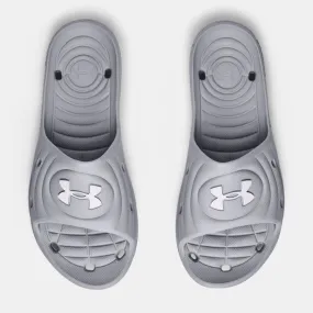 Men's Under Armour Locker IV Shower Slides (Mod Gray/White)(3023758-100)