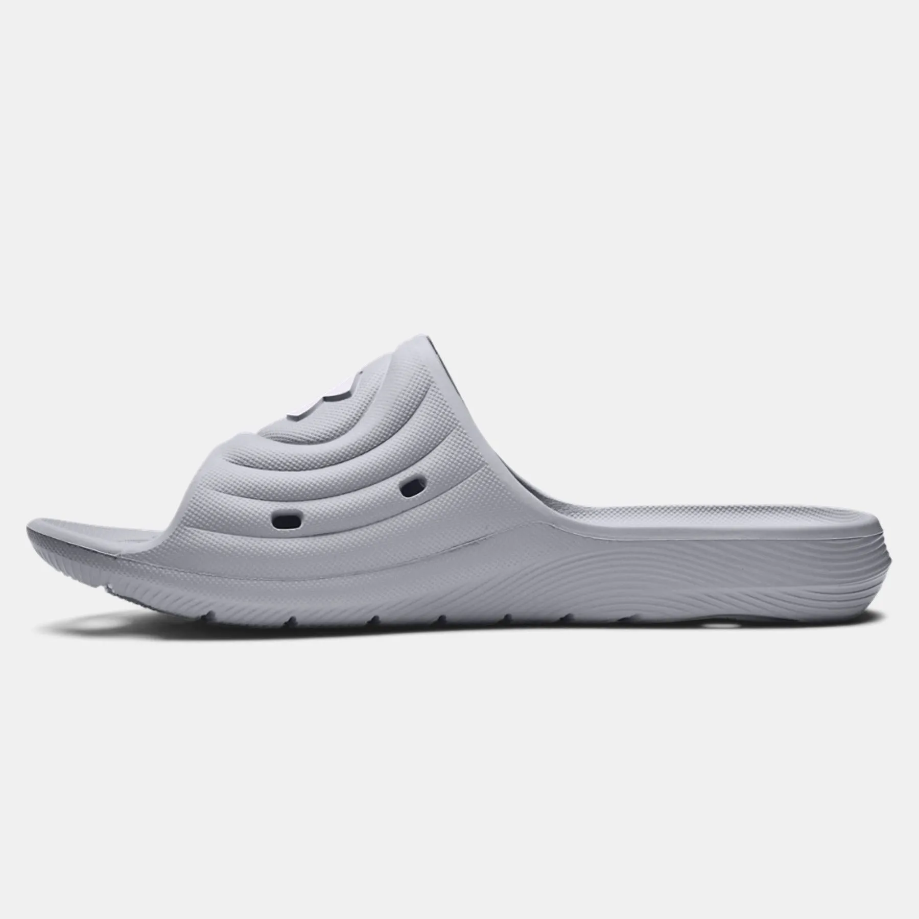 Men's Under Armour Locker IV Shower Slides (Mod Gray/White)(3023758-100)