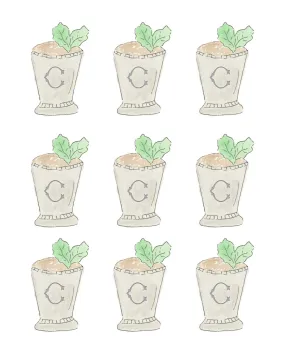 Monogrammed Julep Cupcake Toppers