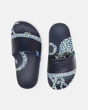 Navy Leopard Octopus Junior Poolside Printed Slider - Select Size