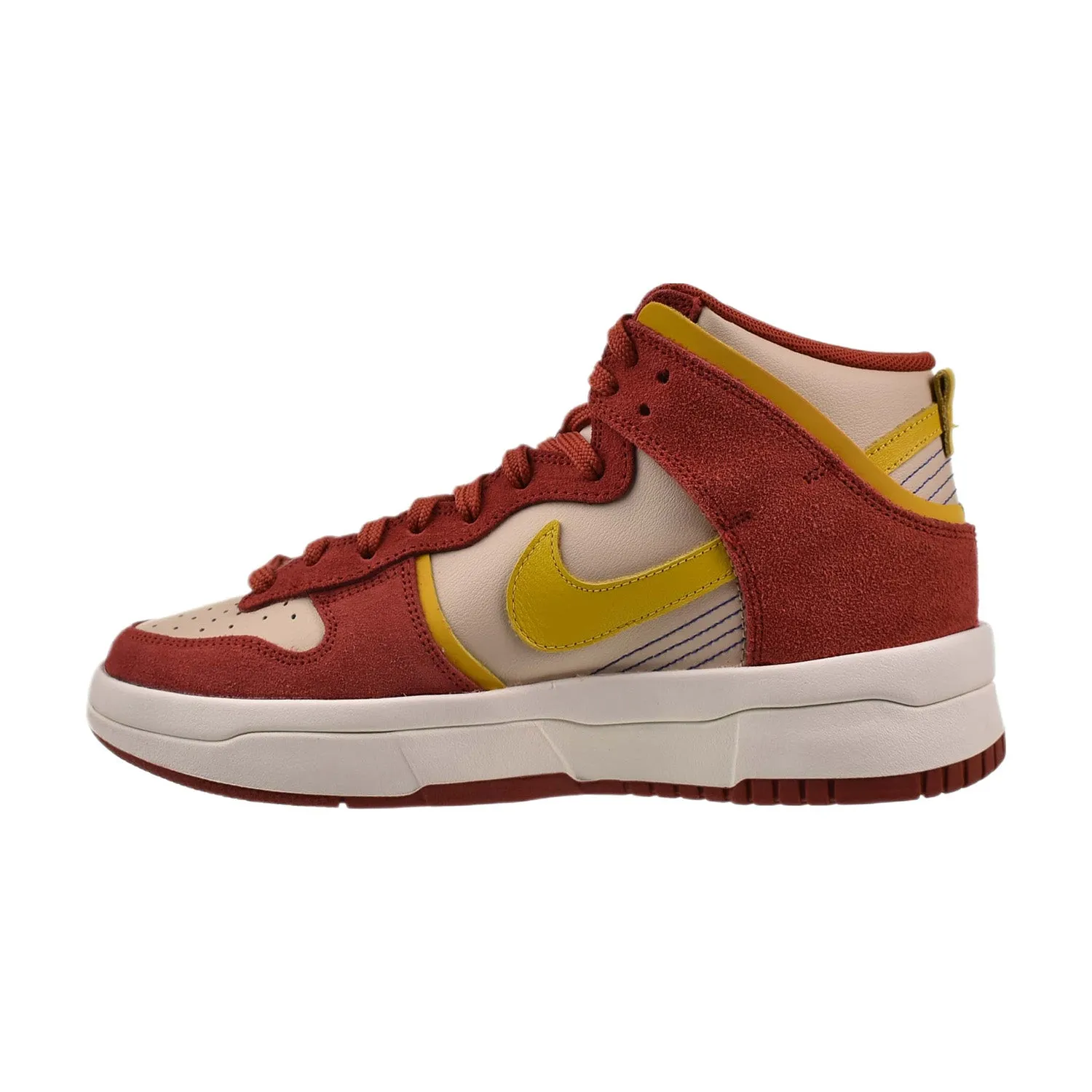 Nike Dunk High Up "Cinnabar" Women's Shoes Red-Gold