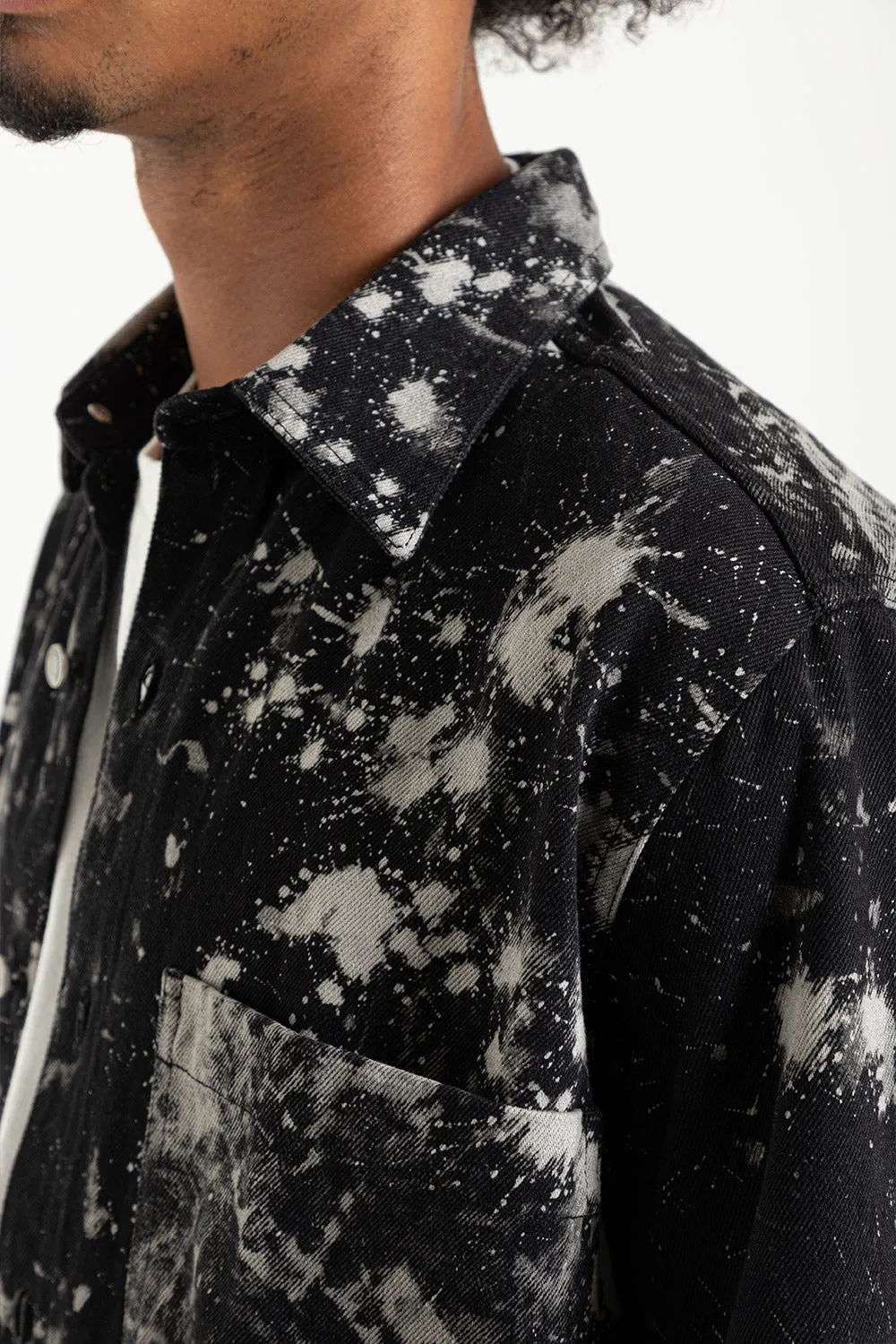 Overshirt Workwear Sky - Dark Blue and Off White