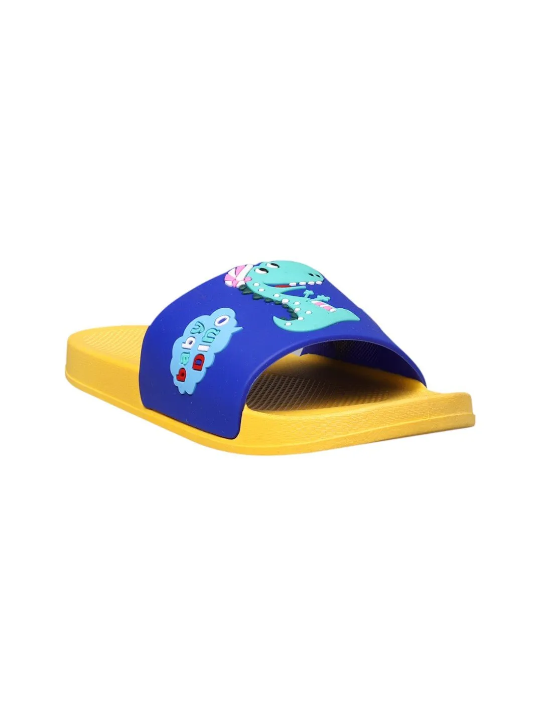 Playful Dinosaur Slides with Comfy Yellow Sole for Boys– Blue