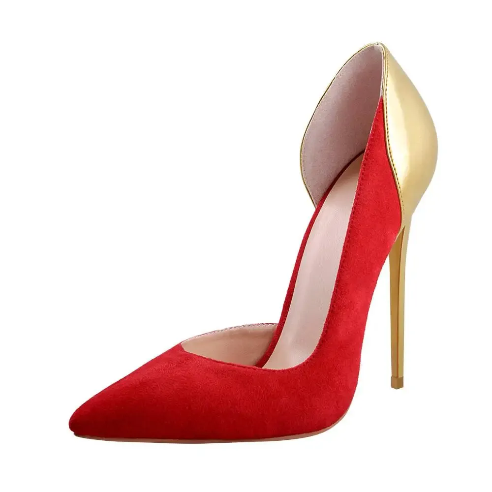 Pointed Toe Pumps Side Space High Heel Slip On Pumps Shoes