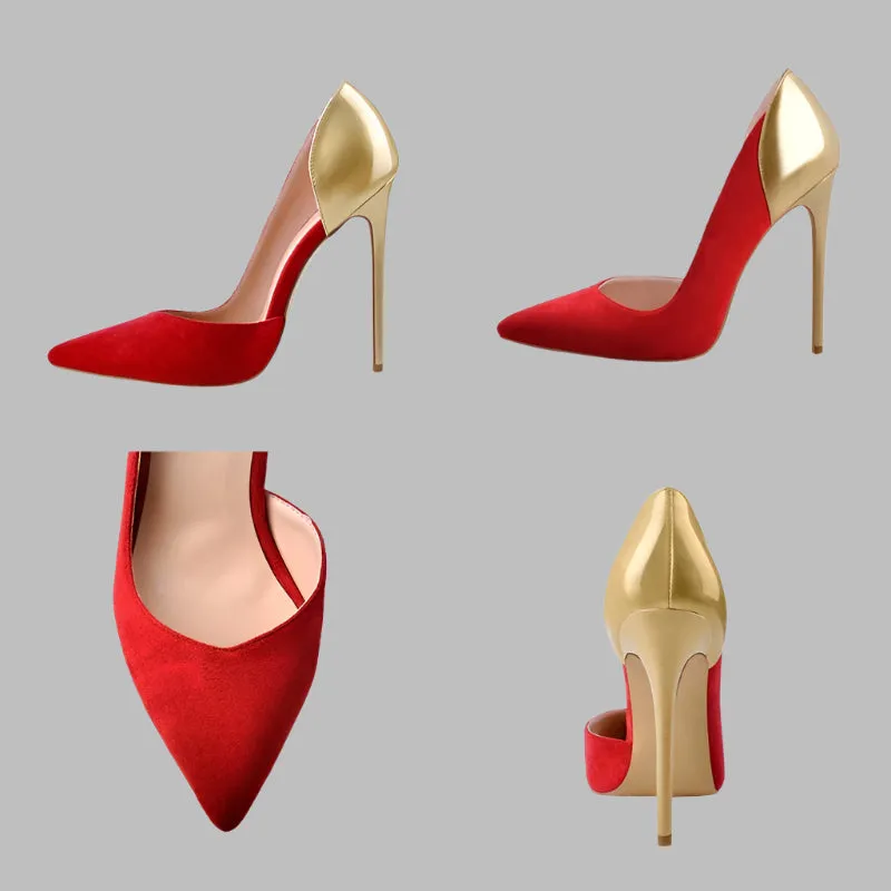 Pointed Toe Pumps Side Space High Heel Slip On Pumps Shoes