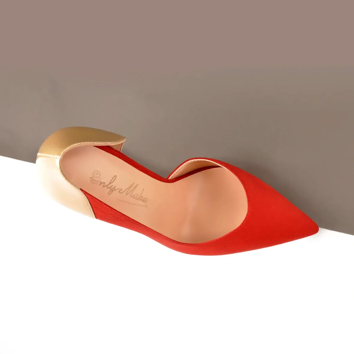 Pointed Toe Pumps Side Space High Heel Slip On Pumps Shoes