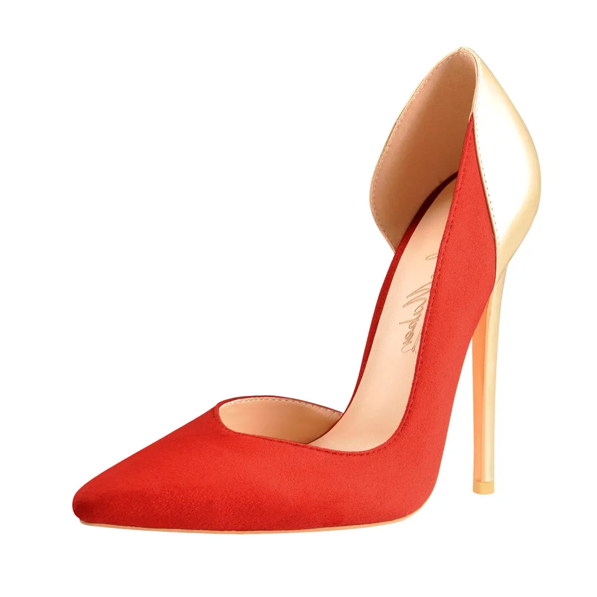 Pointed Toe Pumps Side Space High Heel Slip On Pumps Shoes