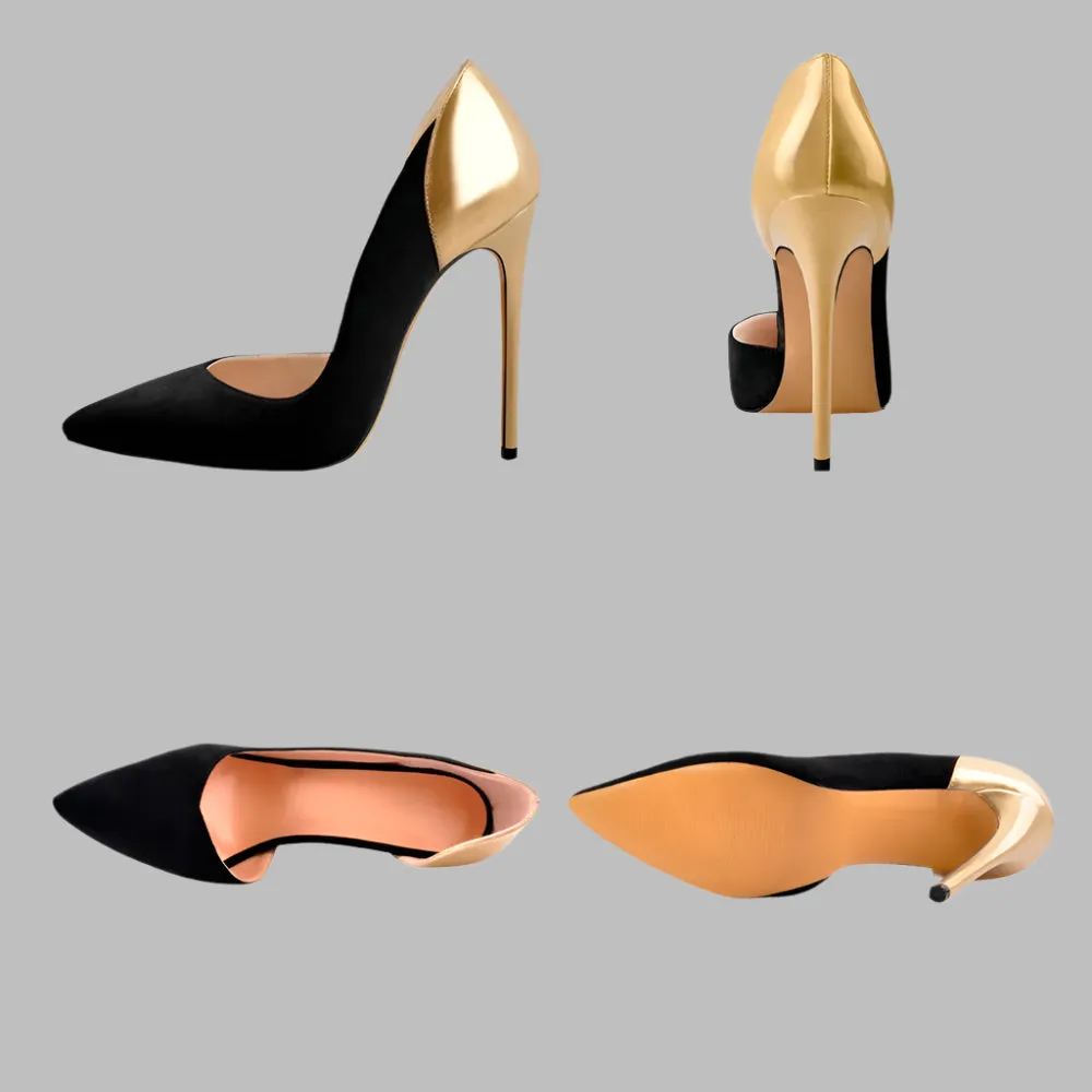 Pointed Toe Pumps Side Space High Heel Slip On Pumps Shoes