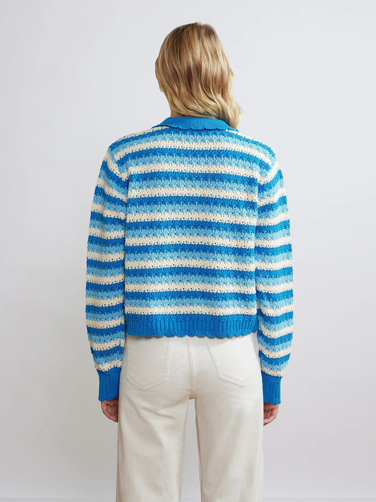 Polly Blue Stripe Knit Cardigan