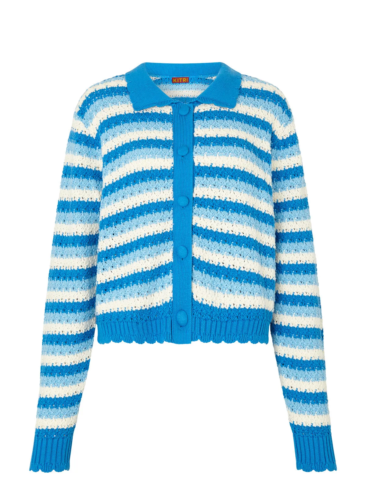 Polly Blue Stripe Knit Cardigan