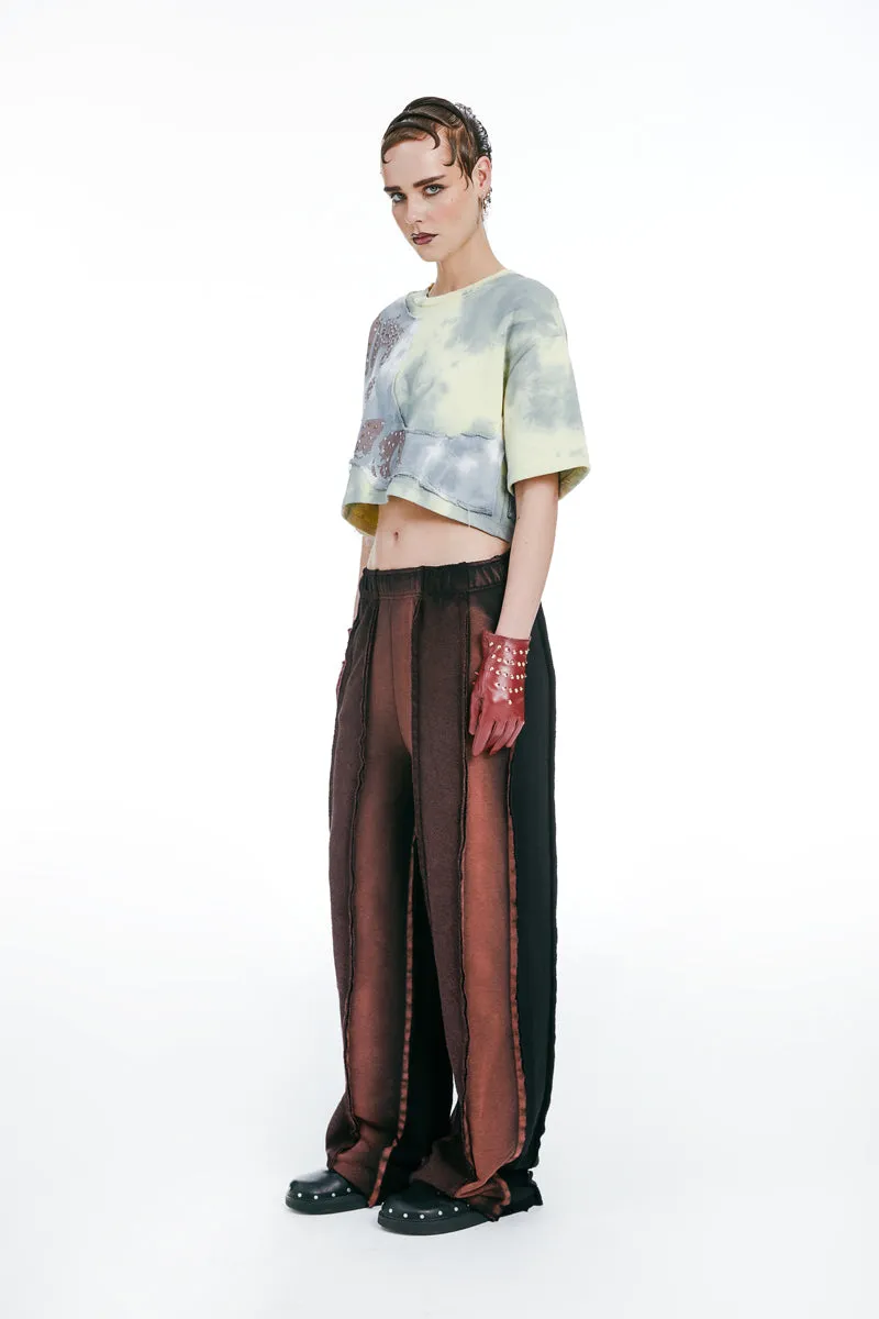 Punky Tie-Dye Short-Sleeved Sweatshirt