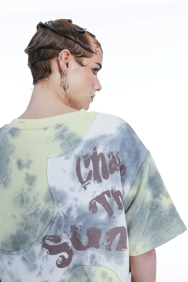 Punky Tie-Dye Short-Sleeved Sweatshirt