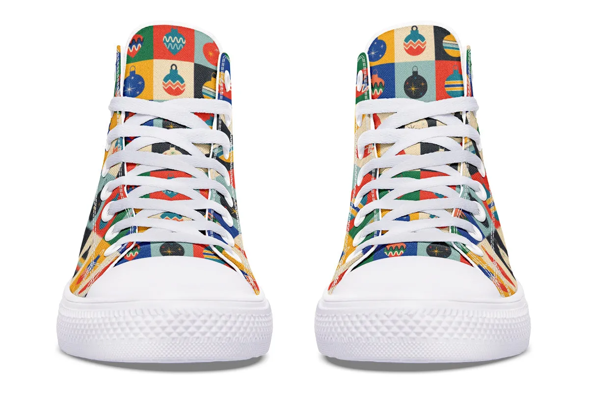 Retro Xmas Baubles High Tops