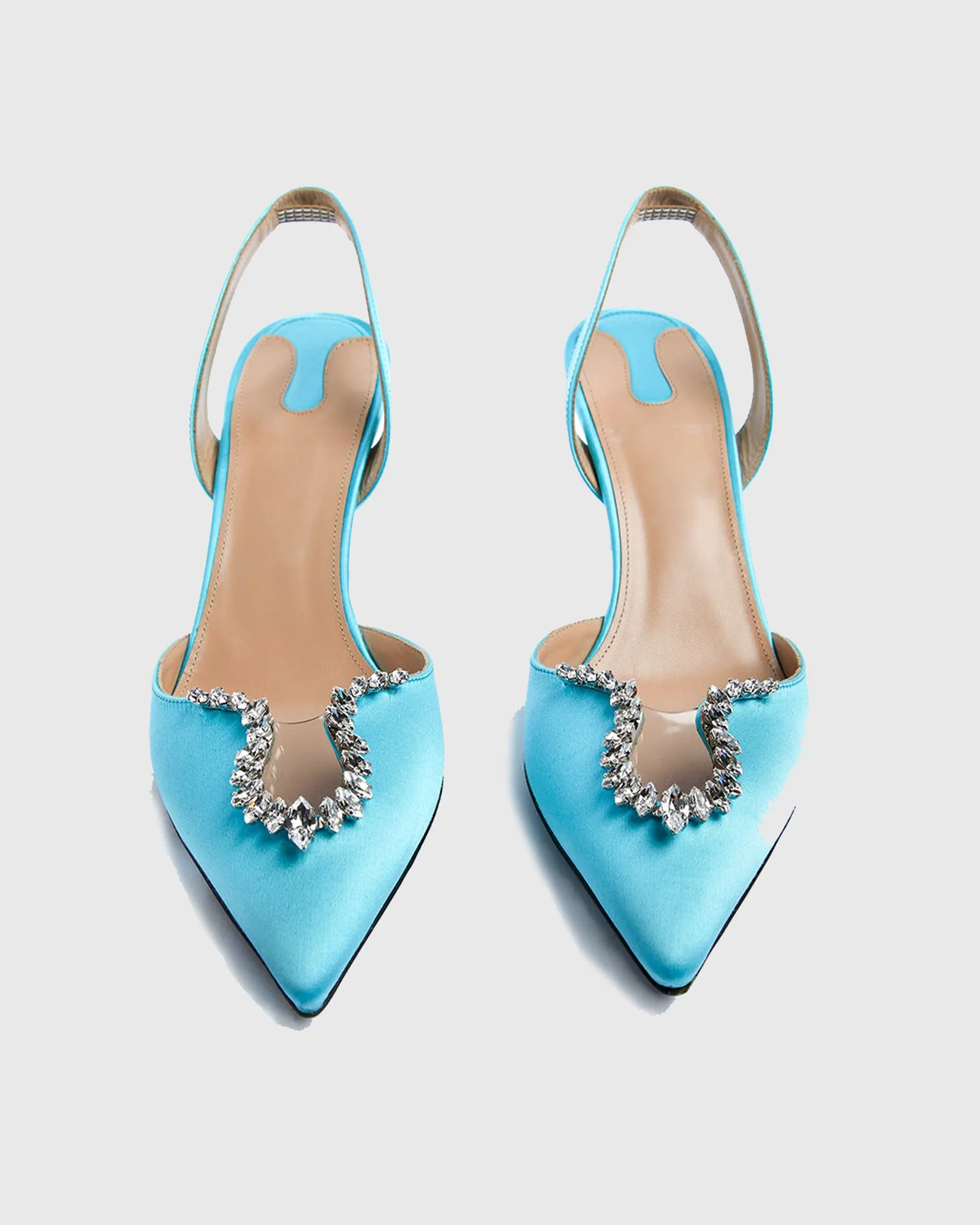 Rita U Rhinestone Slingback Pumps In Blue