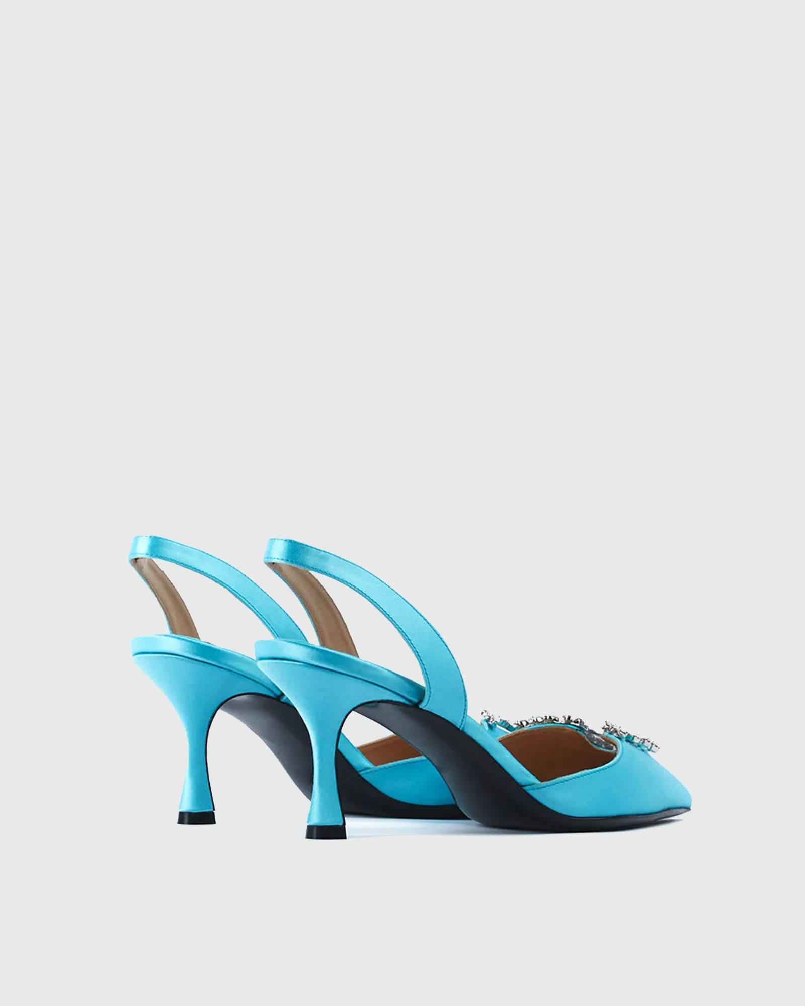 Rita U Rhinestone Slingback Pumps In Blue