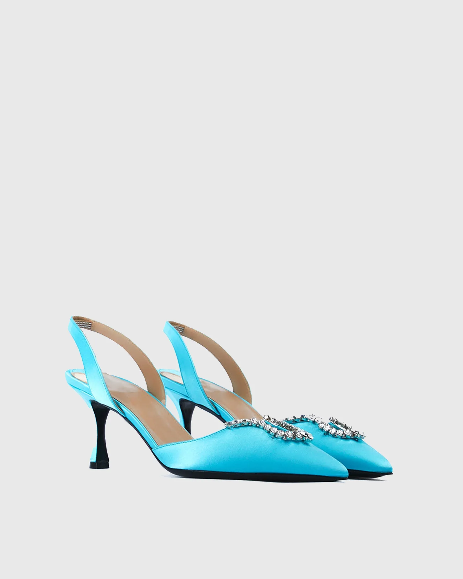 Rita U Rhinestone Slingback Pumps In Blue