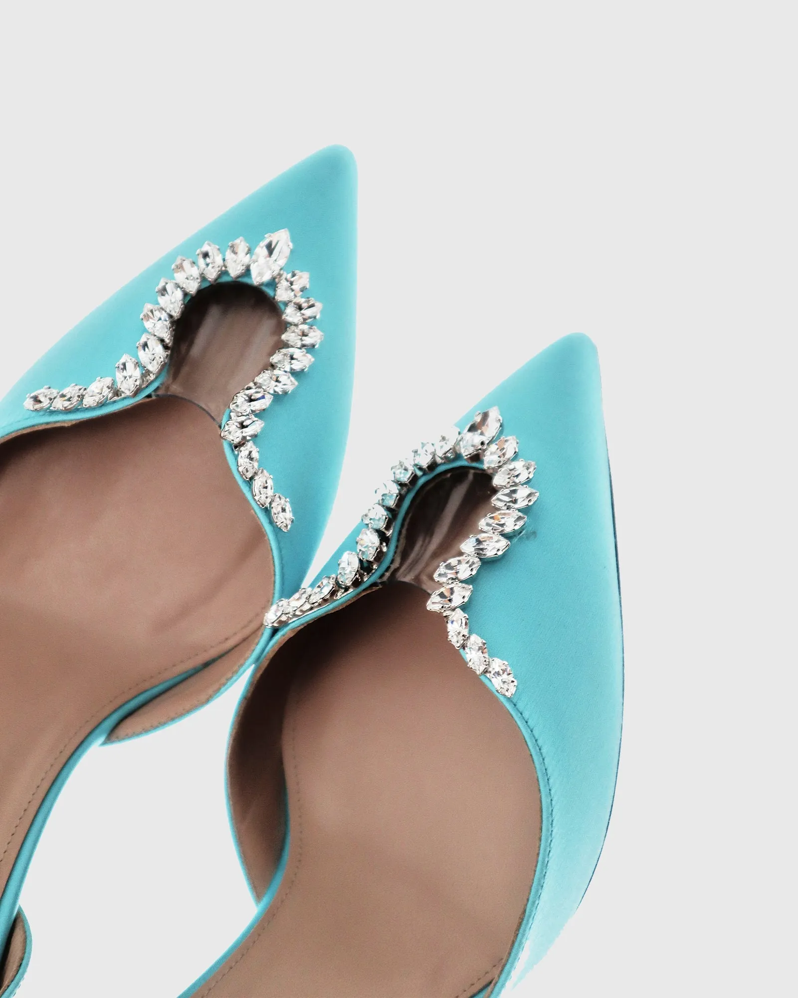 Rita U Rhinestone Slingback Pumps In Blue