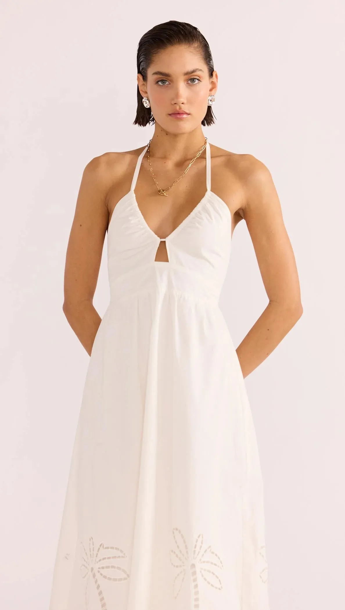 Romina Midi Dress-White