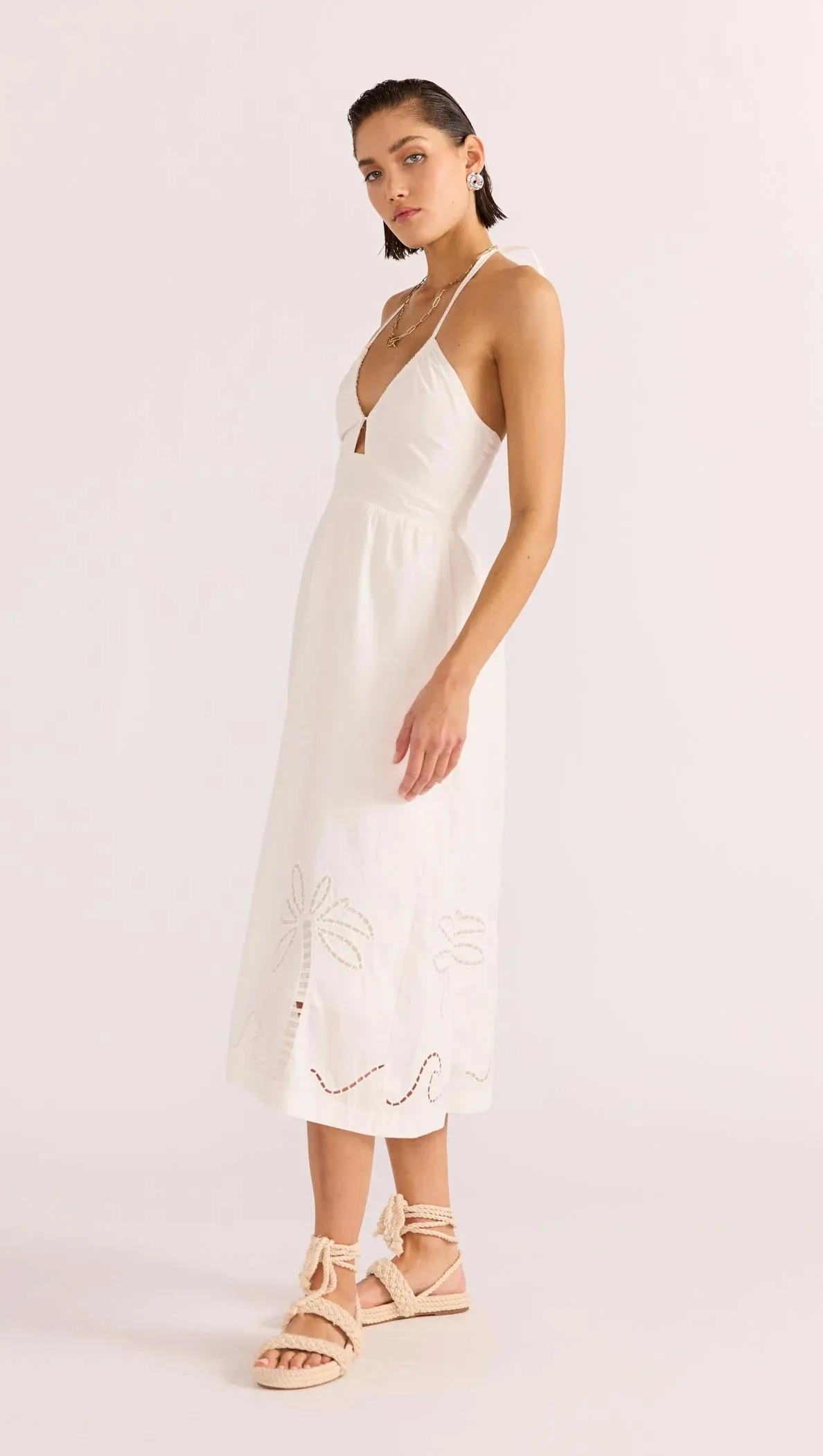 Romina Midi Dress-White