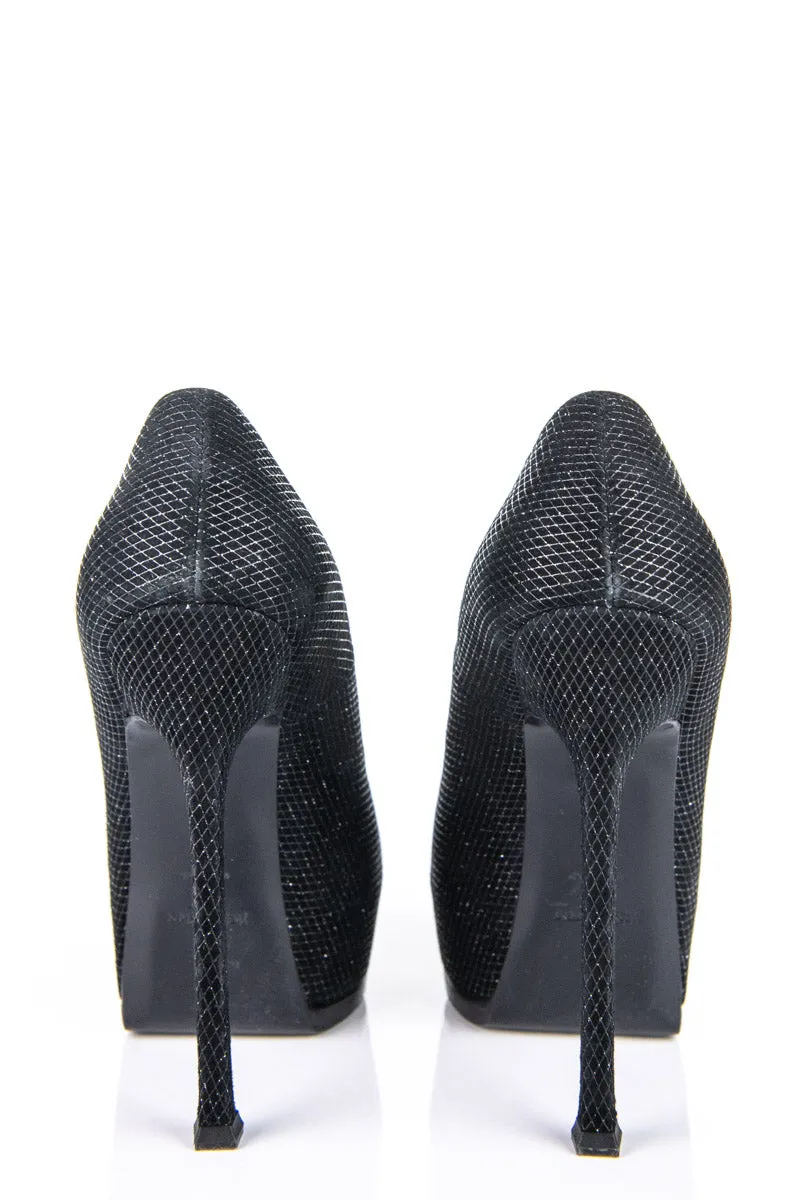 Saint Laurent Black Metallic Tribute Two Pumps Size US 8 | EU 38