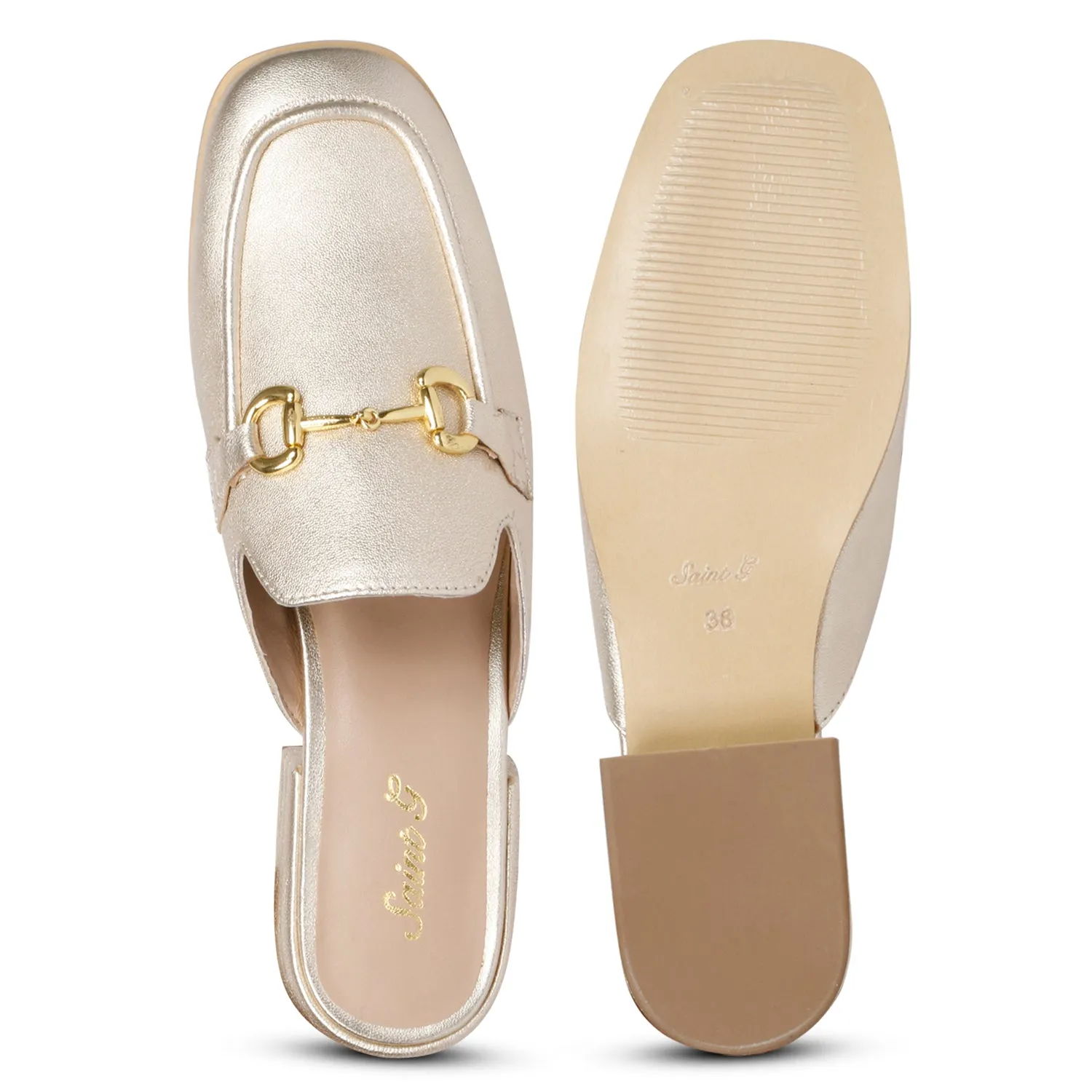 Saint Savannah Metallic Gold Leather Handcrafted Shoes