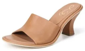 Sam Edelman Aida Saddle Rounded Open Toe Slip On Block Heel Leather Dress Mules