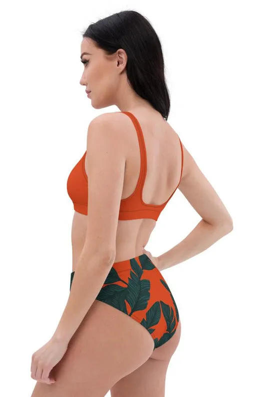 Solar Palms Recycled high-waisted bikini