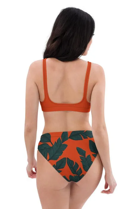 Solar Palms Recycled high-waisted bikini