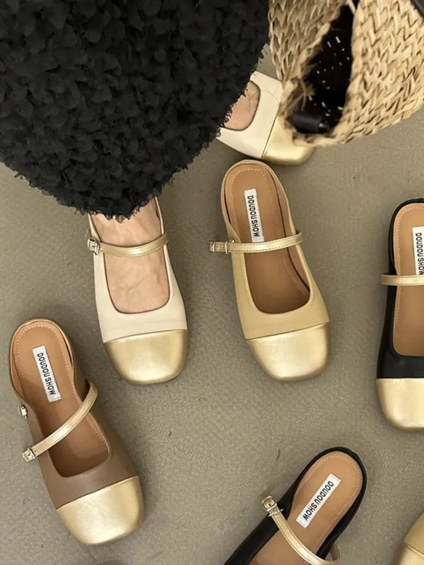 Square-Toe Slippers&Mules