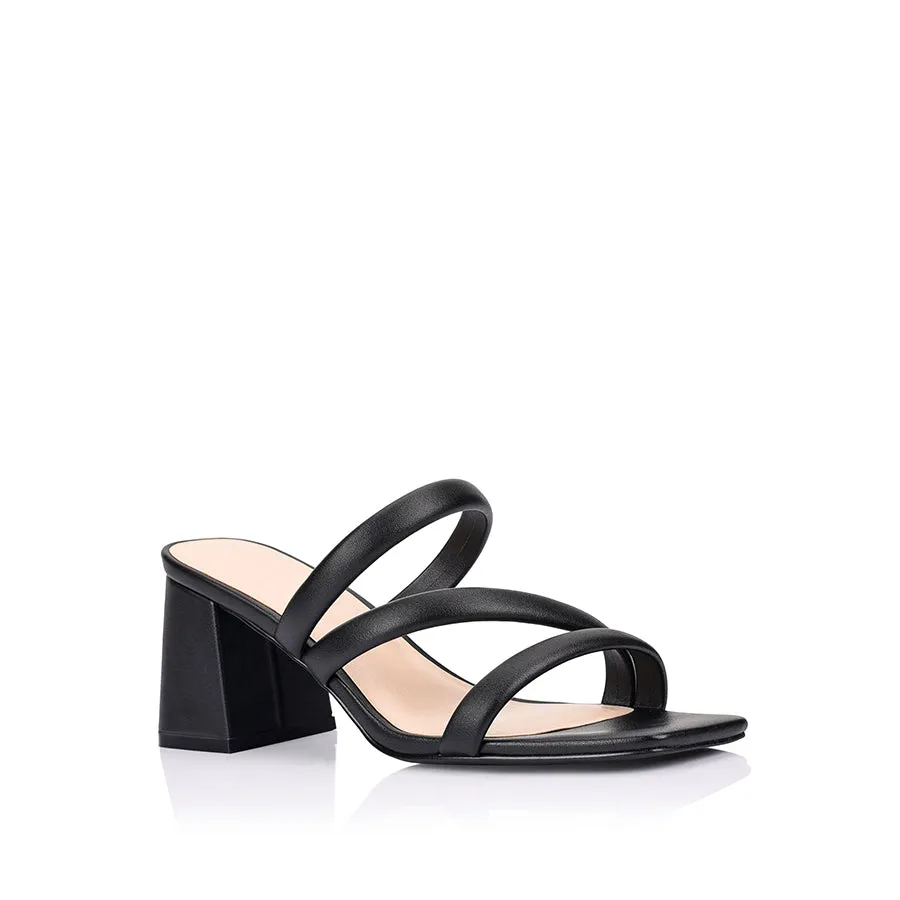 Stallone Block Heel Mules - Black