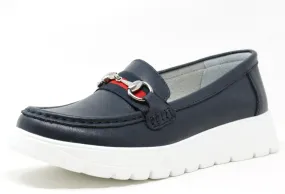 Stripe and Buckle Loafer
