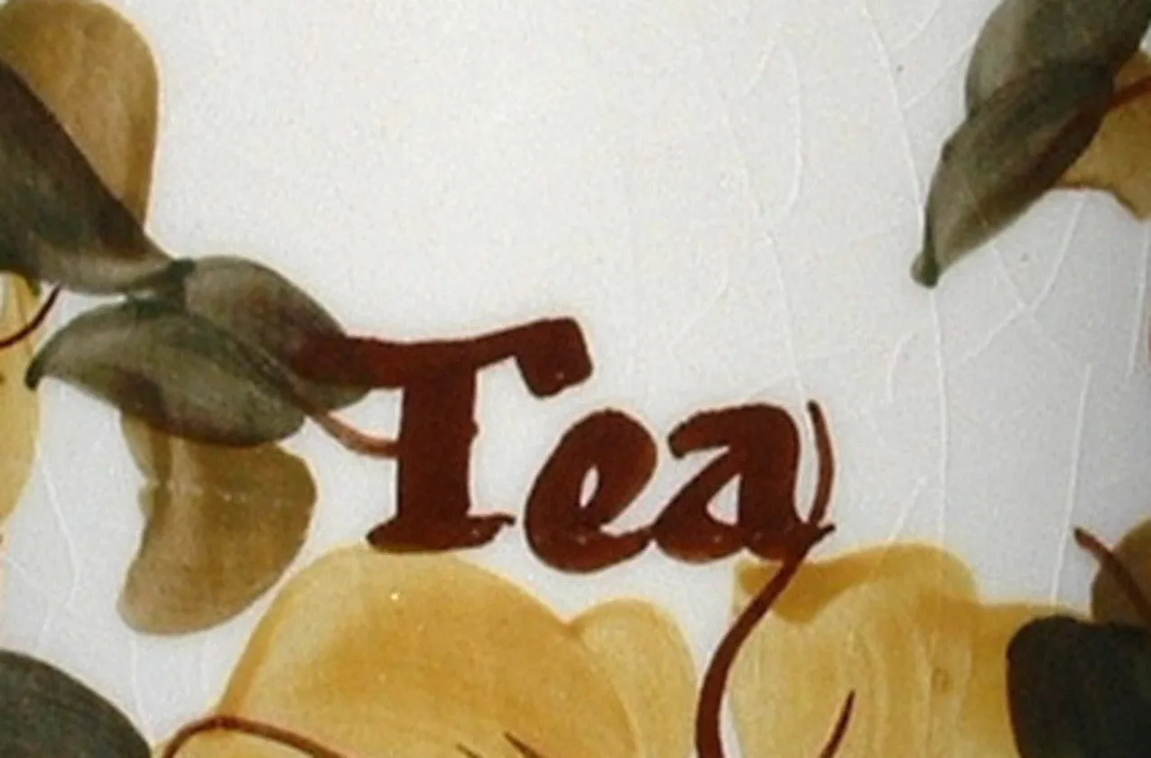 Tea Caddy Retro Ceramic And Wood England 1960s Mid Century Colors
