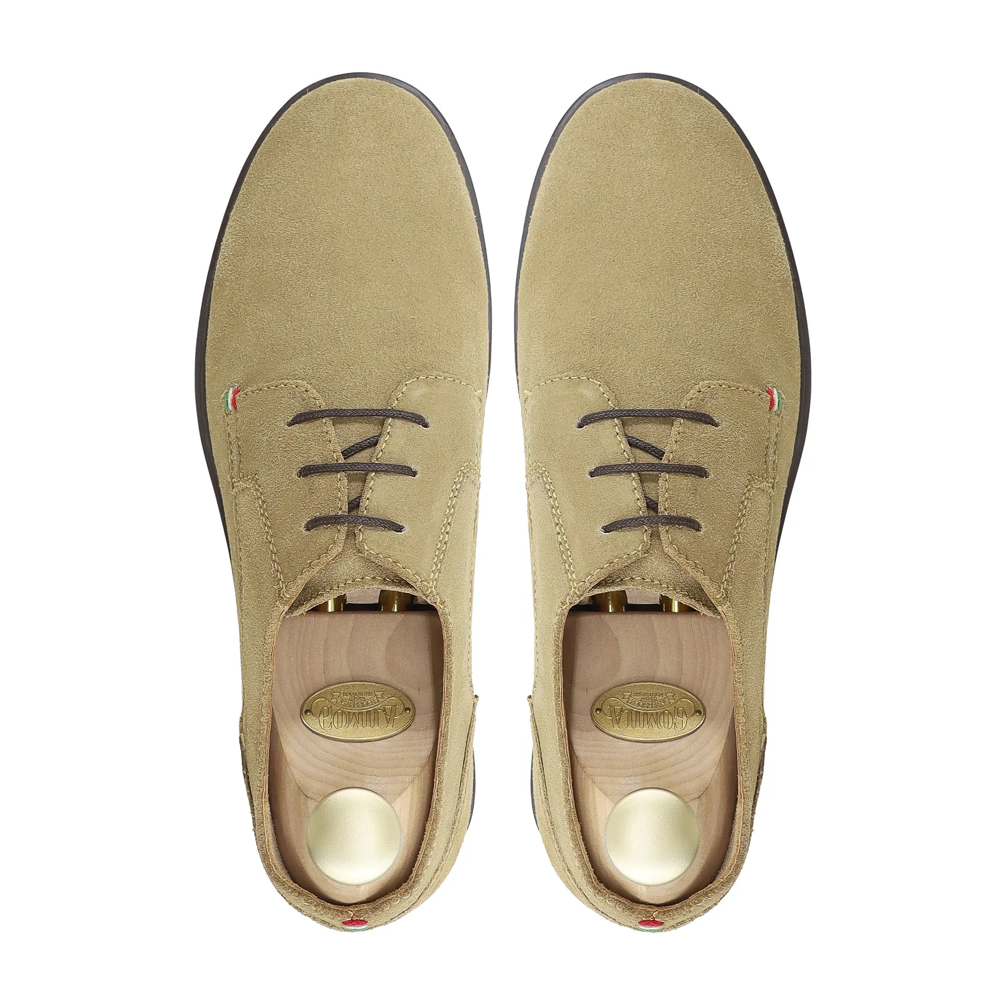 Tomas - Men's Camel Kid Suede Derby Shoe