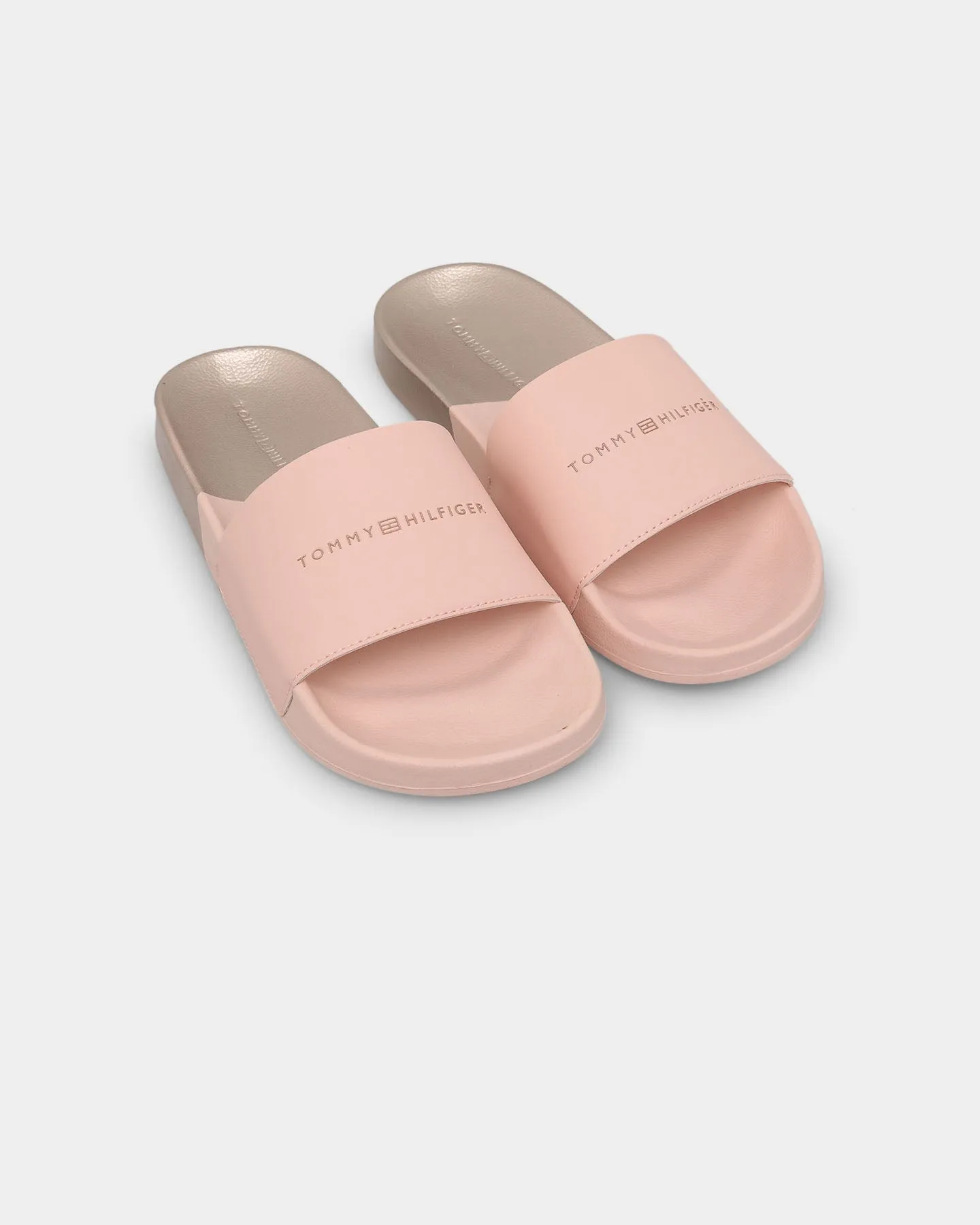 Tommy Jeans Women's TH Metallic Pool Slides Sepia Pink