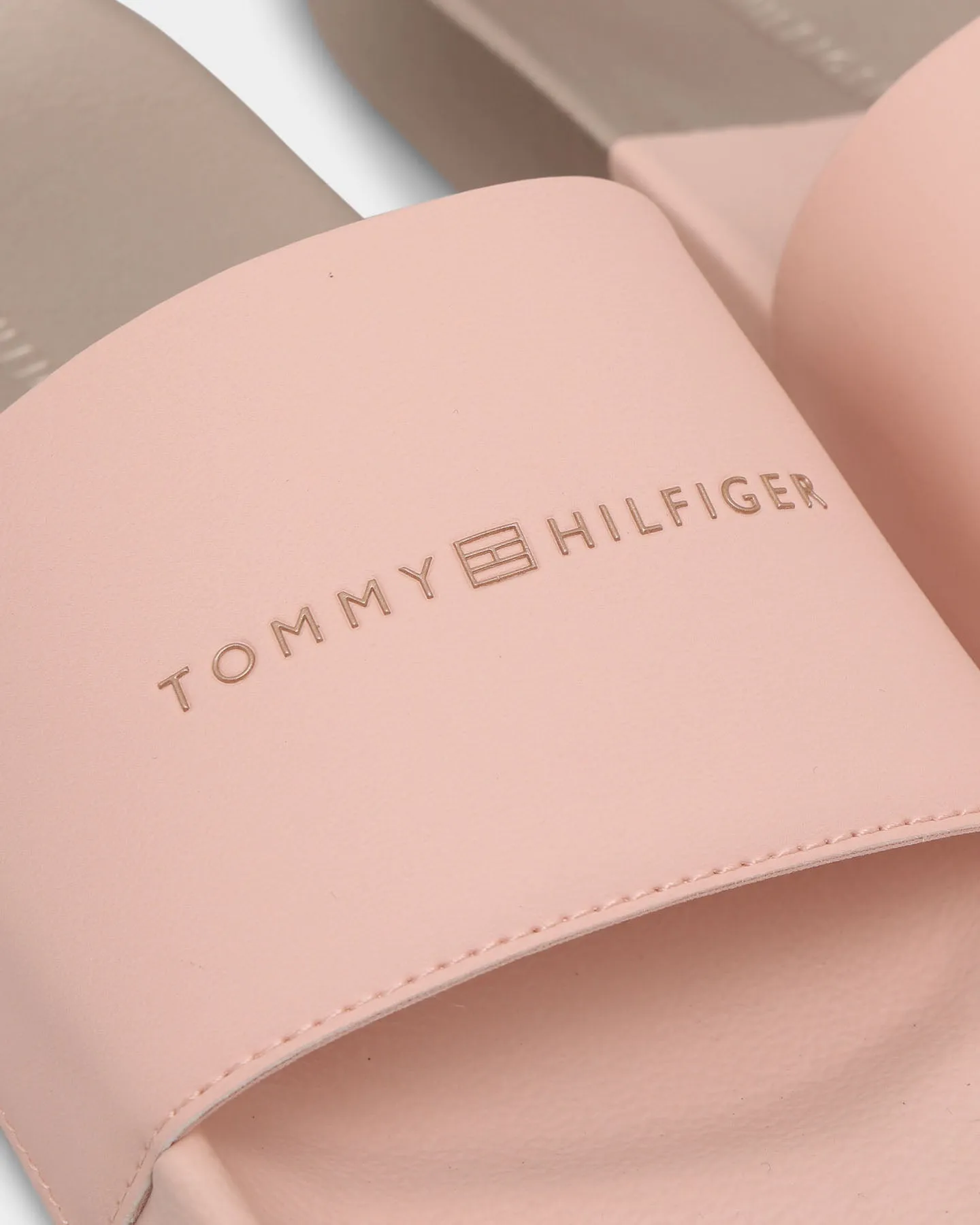 Tommy Jeans Women's TH Metallic Pool Slides Sepia Pink