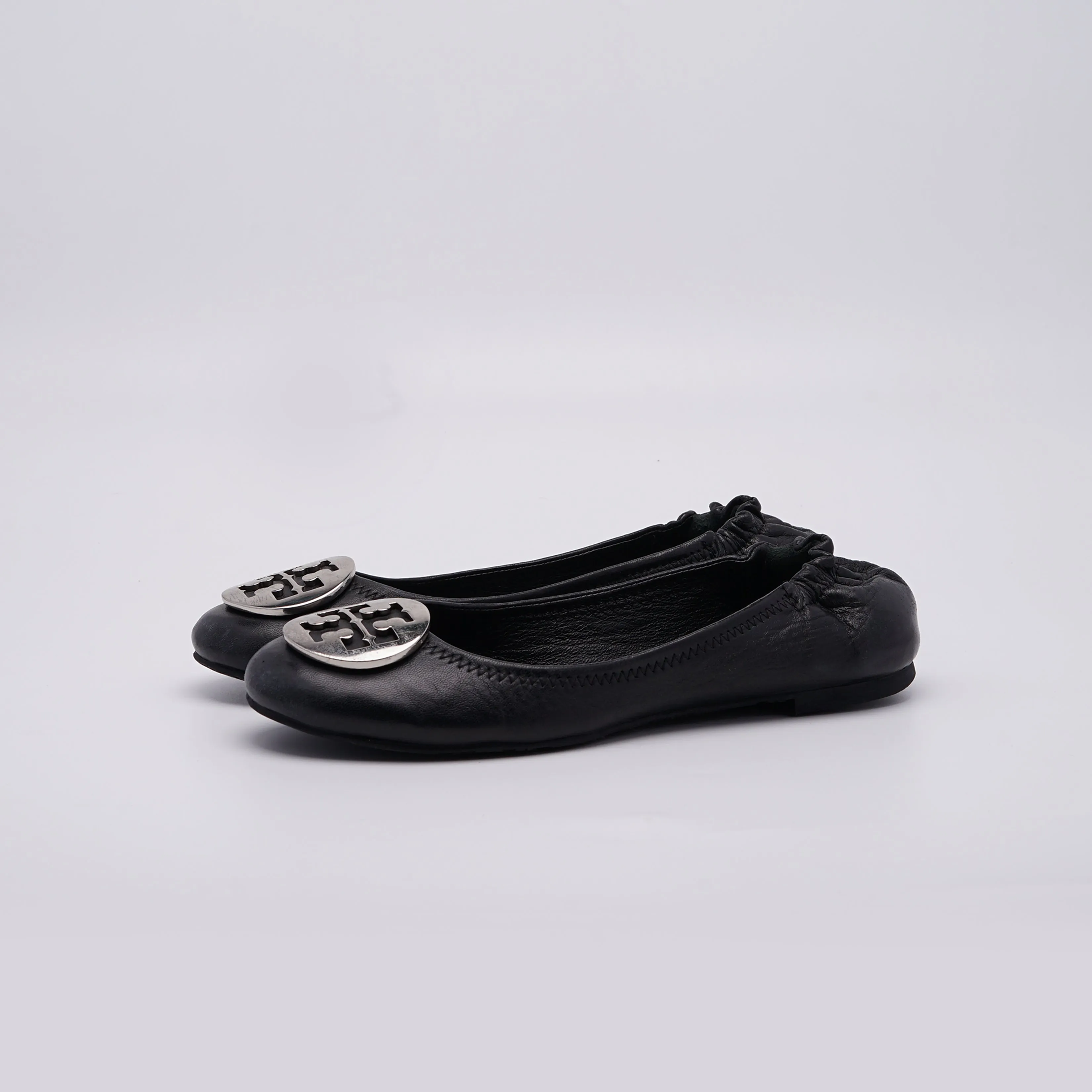 Tory Burch Reva Leather Ballet Pumps