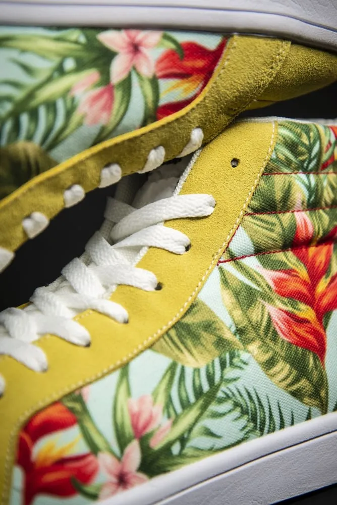Tropic Vibes Print Canvas Hi-Top Men's Sneakers