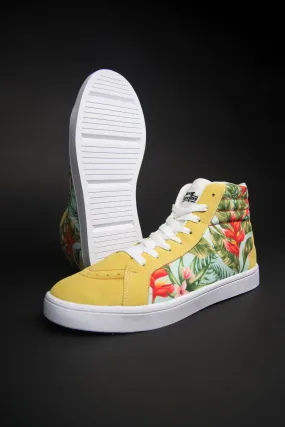 Tropic Vibes Print Canvas Hi-Top Men's Sneakers