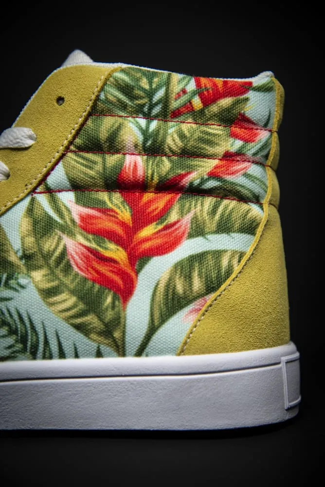 Tropic Vibes Print Canvas Hi-Top Men's Sneakers