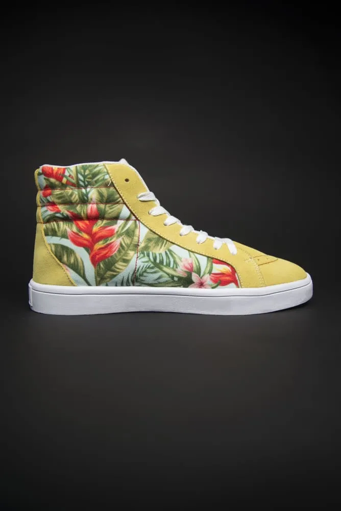 Tropic Vibes Print Canvas Hi-Top Men's Sneakers