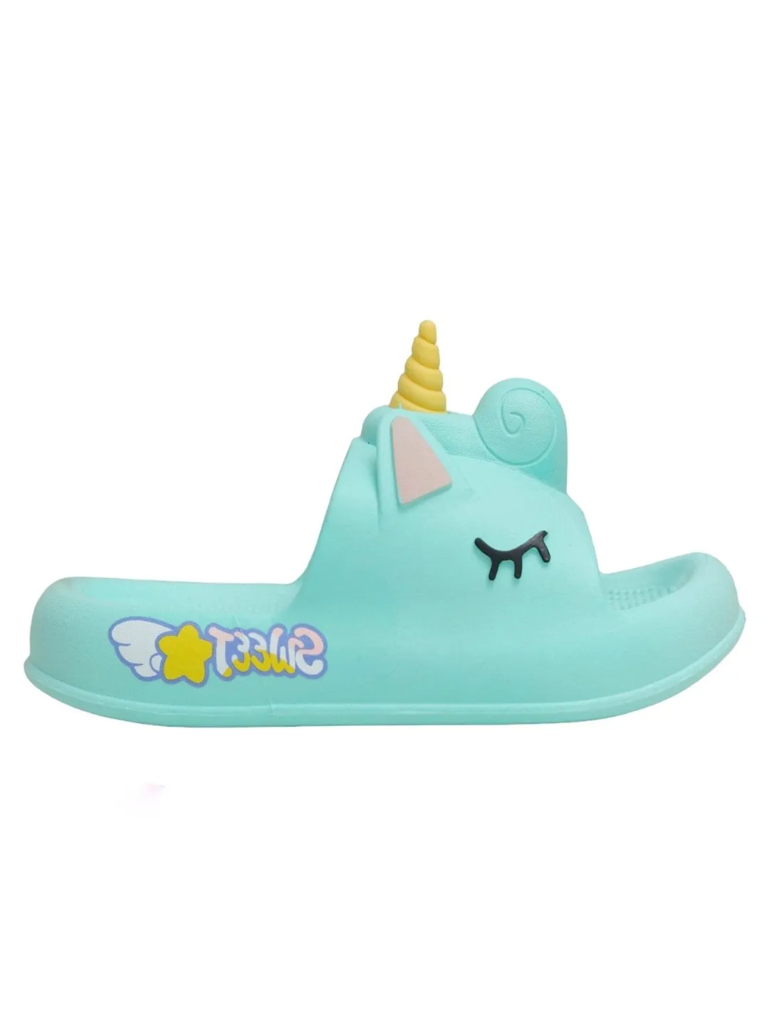 Unicorn Comfort Slides with 3D Horn for Girls