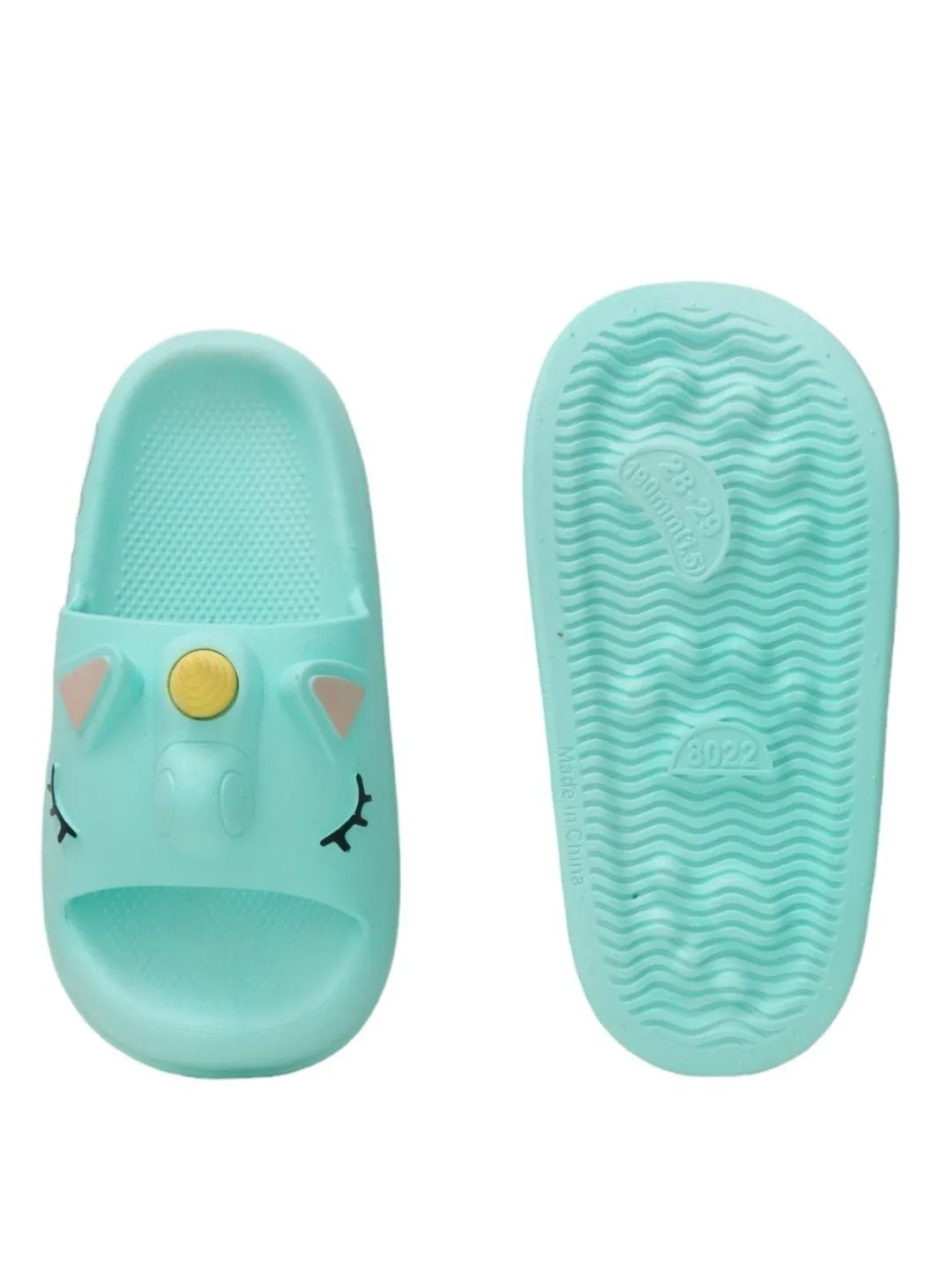 Unicorn Comfort Slides with 3D Horn for Girls