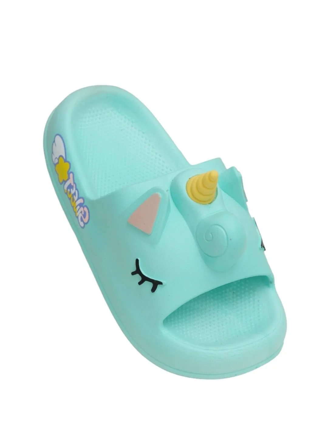 Unicorn Comfort Slides with 3D Horn for Girls