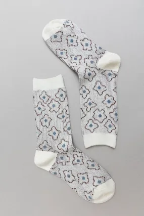 Vintage Floral Patterned Crew Socks